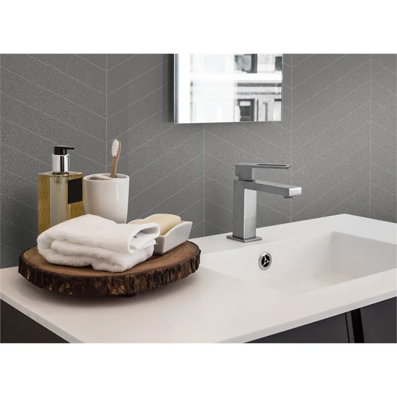Panneau mural douche VIPANEL - Carrelage Arretes grises - Finition brillant