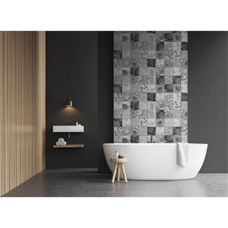 Panneau mural douche VIPANEL - Carrelage Carreaux floraux - Finition brillant