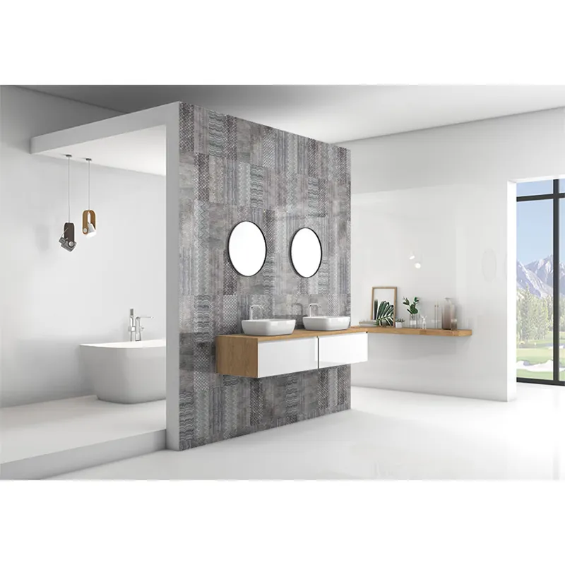 Panneau mural douche VIPANEL - Carrelage Carreaux textile long - Finition brillant