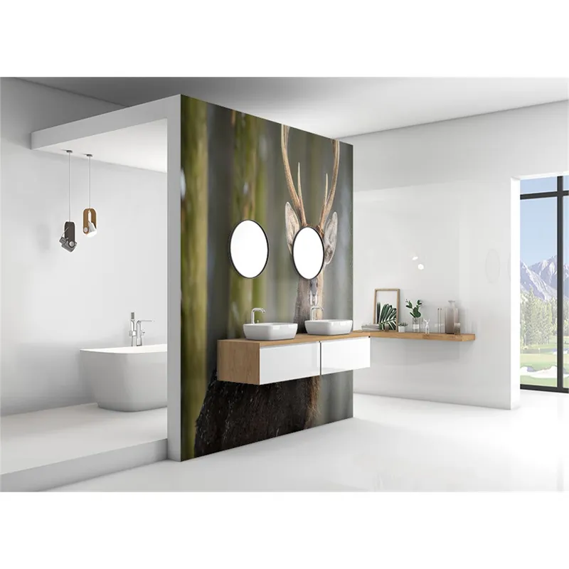 Panneau mural douche VIPANEL - Inspiration nature Cerf sous la neige - Finition brillant