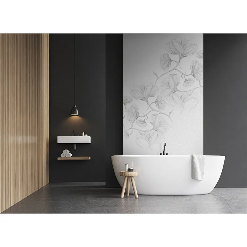 Panneau mural douche VIPANEL - Inspiration nature Croquis de fleur - Finition velvet
