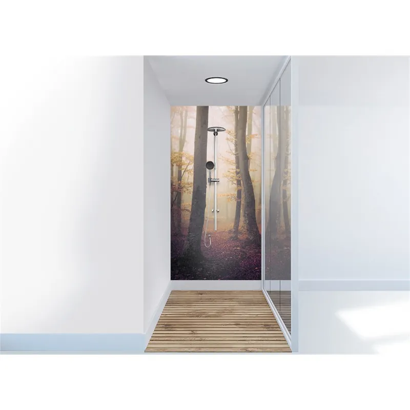 Panneau mural douche VIPANEL - Inspiration nature Forêt brumeuse d‘Automne - Finition brillant