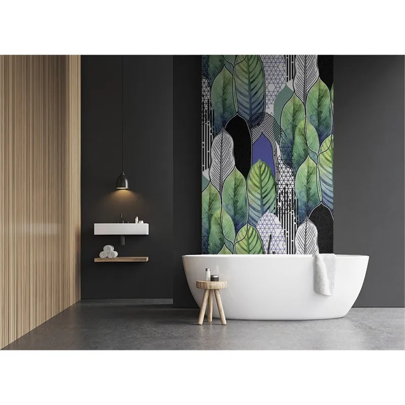 Panneau mural douche VIPANEL - Inspiration nature Papier peint feuilles petites - Finition mat