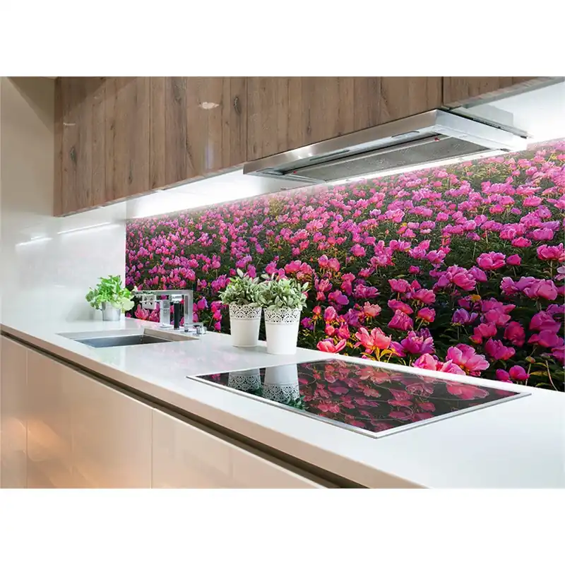 Panneau mural douche VIPANEL - Inspiration nature Pivoines - Finition brillant