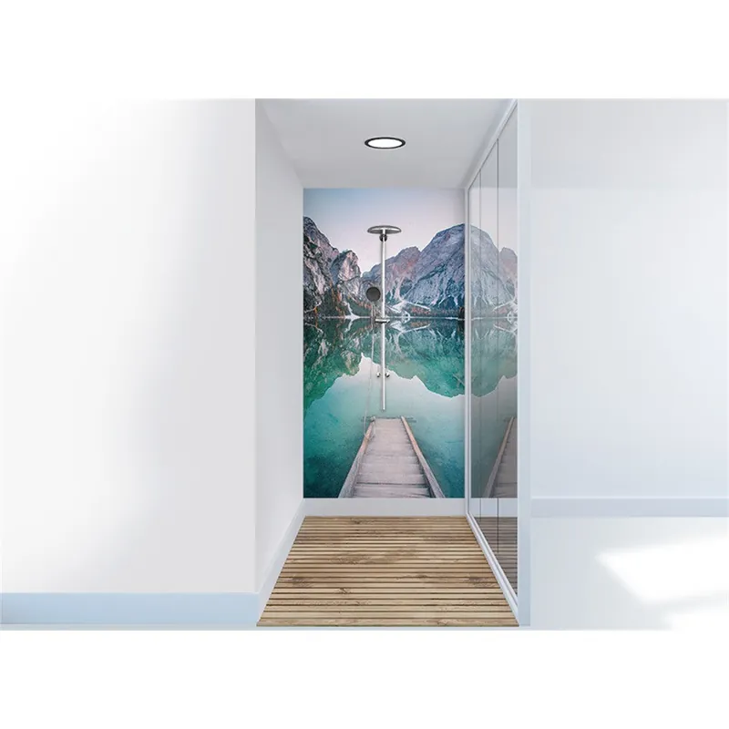 Panneau mural douche VIPANEL - Inspiration nature Ponton lac - Finition brillant