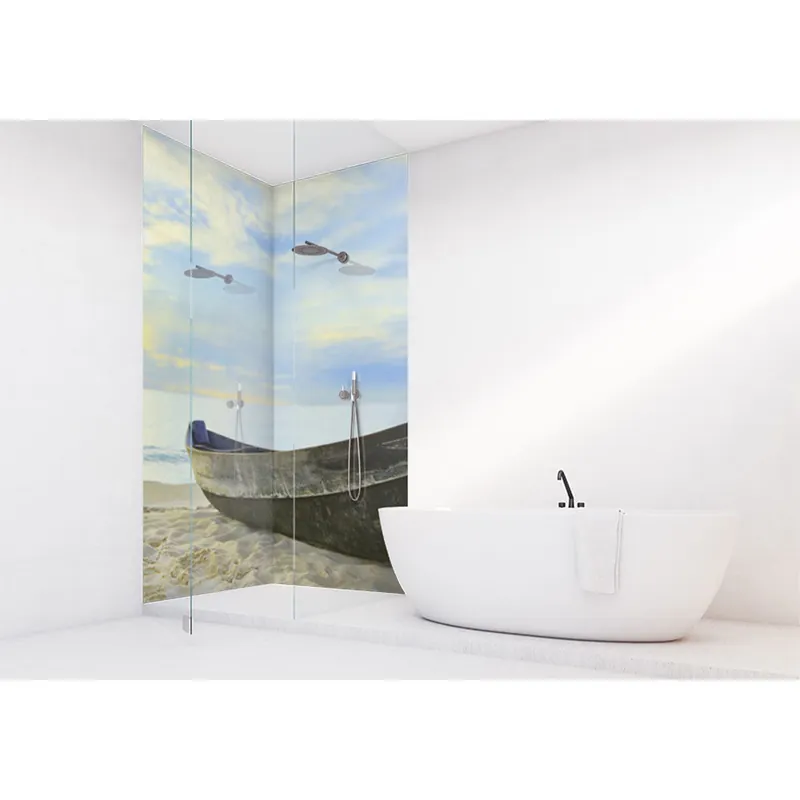 Panneau mural douche VIPANEL - Inspiration nature Vieux bateau de pêcheur - Finition brillant