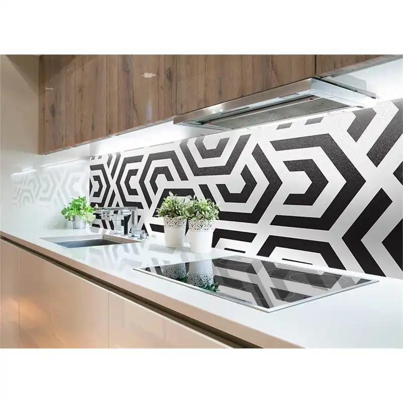 Panneau mural douche VIPANEL - Motif imprimé noir et blanc - Finition velvet