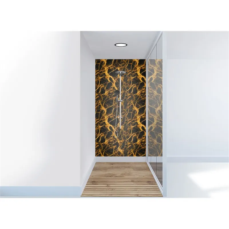 Panneau mural douche VIPANEL - Pierre Cristal jaune - Finition brillant