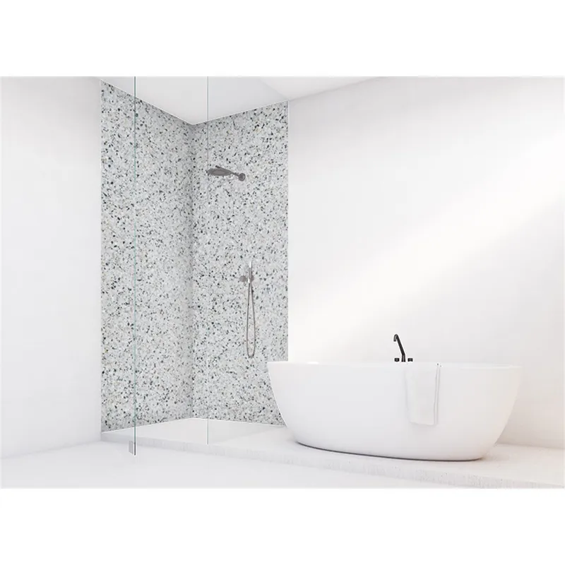 Panneau mural douche VIPANEL - Pierre Terrazzo classique gris - Finition mat