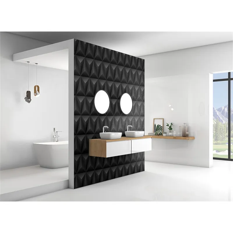 Panneau mural douche VIPANEL - Motif Moderne noir - Finition velvet - 1500 x 2550 mm
