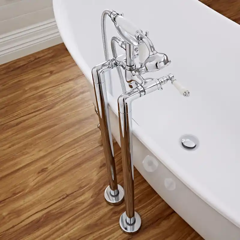 Colonnes pour robinetterie baignoire à poser rétro – Chromé - Elizabeth
