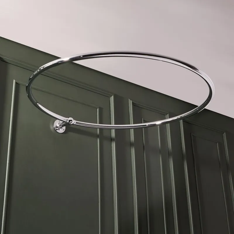 Tringle à rideau de douche rétro – Ronde – Chromé – Elizabeth
