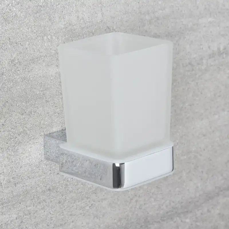 Porte-gobelet moderne – Chromé – Kubix