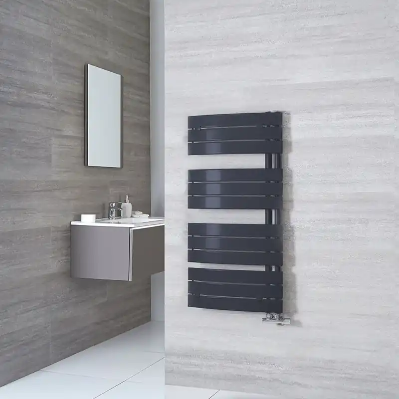 Sèche-serviettes incurvé - Anthracite - 108 cm x 55 cm - Elgin