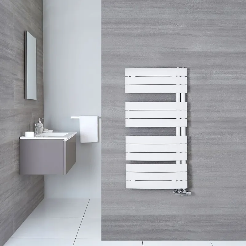Sèche-serviettes mural - Incurvé - Blanc - 108 x 55 cm - Elgin