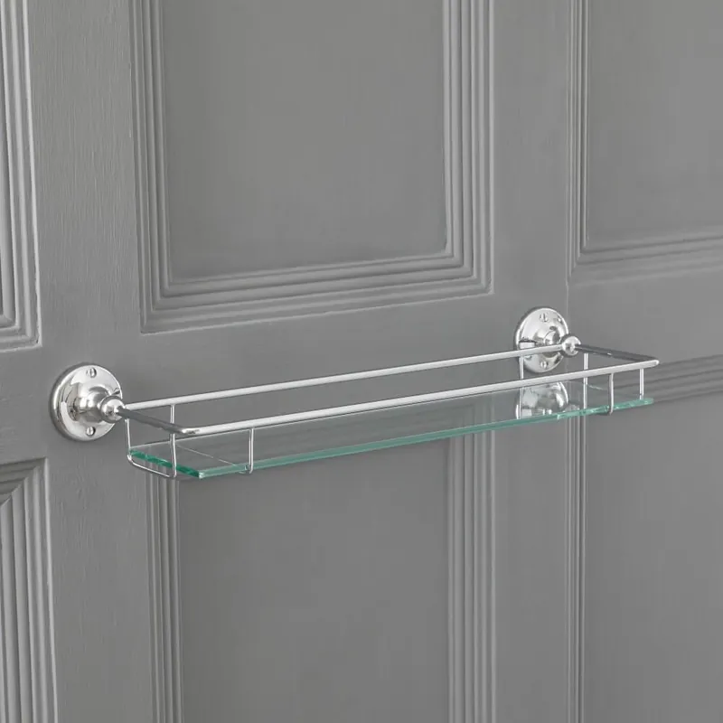 Étagère salle de bain verre & chrome Ambience