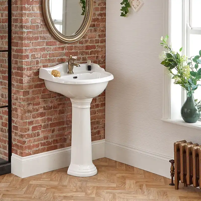 Lavabo sur colonne rétro - 61cm - Ryther