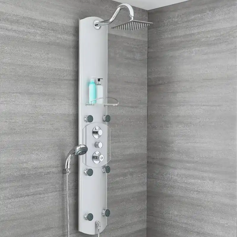 Colonne de douche thermostatique exposée – 3 fonctions – Chromé - Arcan