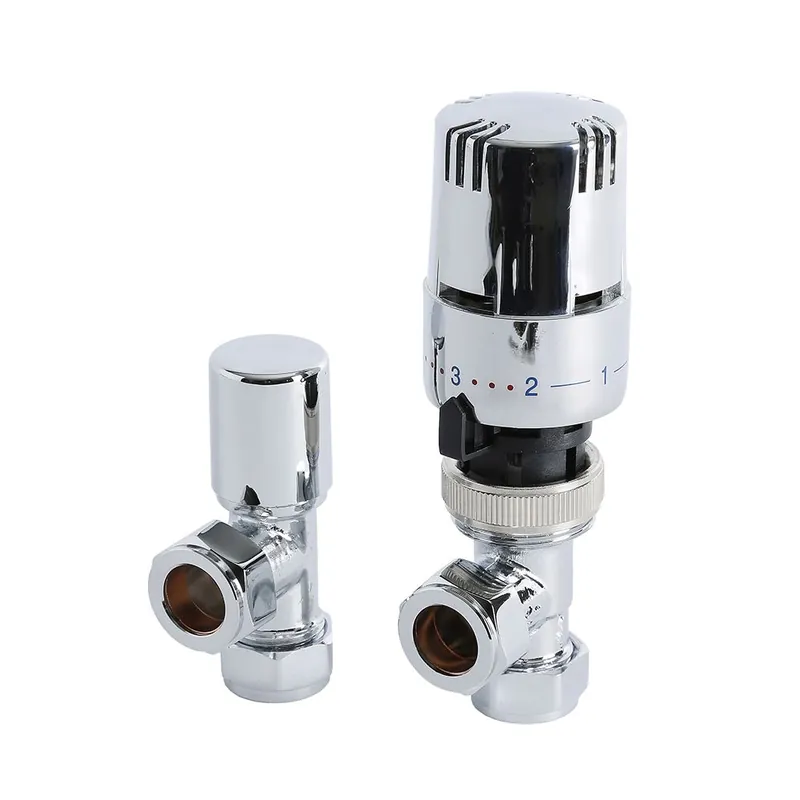 Robinets de radiateur d‘angle thermostatique – Chromé