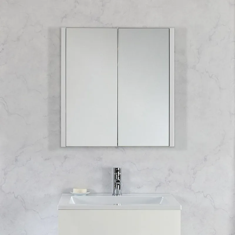 Armoire de toilette à miroir suspendu – Blanc – 65 cm x 60 cm - Cluo