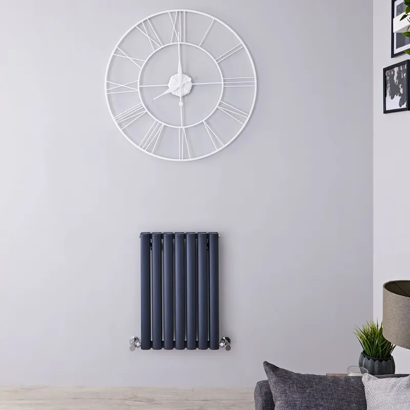 Radiateur design horizontal - 60 cm x 41 cm - Anthracite - Aluminium - Double rang - Vitality Air