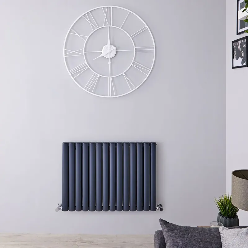 Radiateur design horizontal - 60 cm x 83 cm - Anthracite - Aluminium - Double rang - Vitality Air