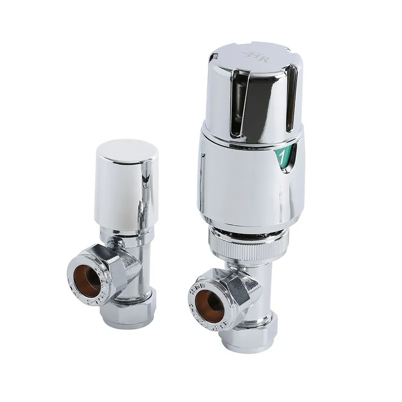 Robinet thermostatique de radiateur d‘angle - Chrome