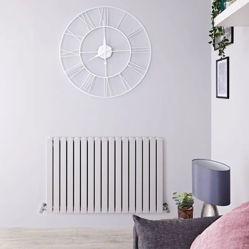 Radiateur design horizontal - 63,5 cm x 100 cm - Gris clair - Double rang - Sloane