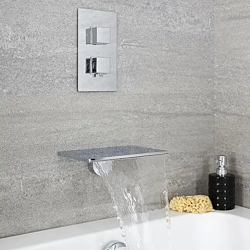 Bec verseur Baignoire & Mitigeur thermostatique encastrable - Kubix