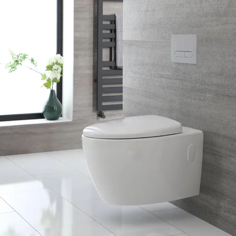 Cuvette WC suspendu moderne – Sans bride – Blanc - Kenton