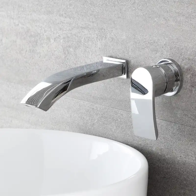 Mitigeur lavabo mural - Design moderne - Chromé - Razor