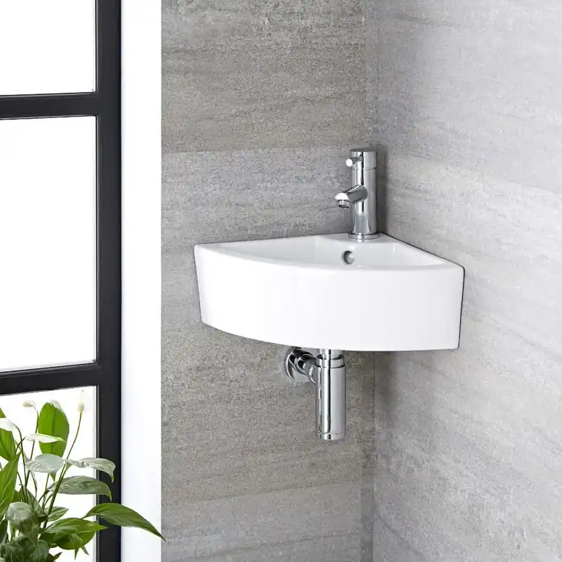 Lave-mains d‘angle - Suspendu - 46 cm x 32 cm - Belstone