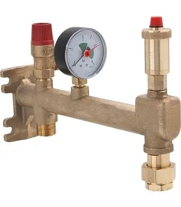 Groupe de raccord de cuve pour chauffage type SV - 3 bar avec soupape de sécurité DN15 1/2