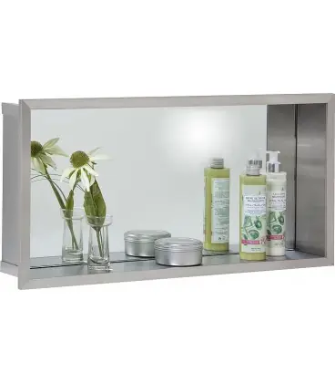 Niche à encastrer ouverte avec panneau arrière miroir
