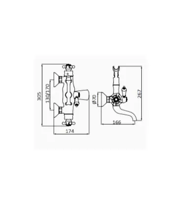 Thermostatique bain douche 1866 finition noir