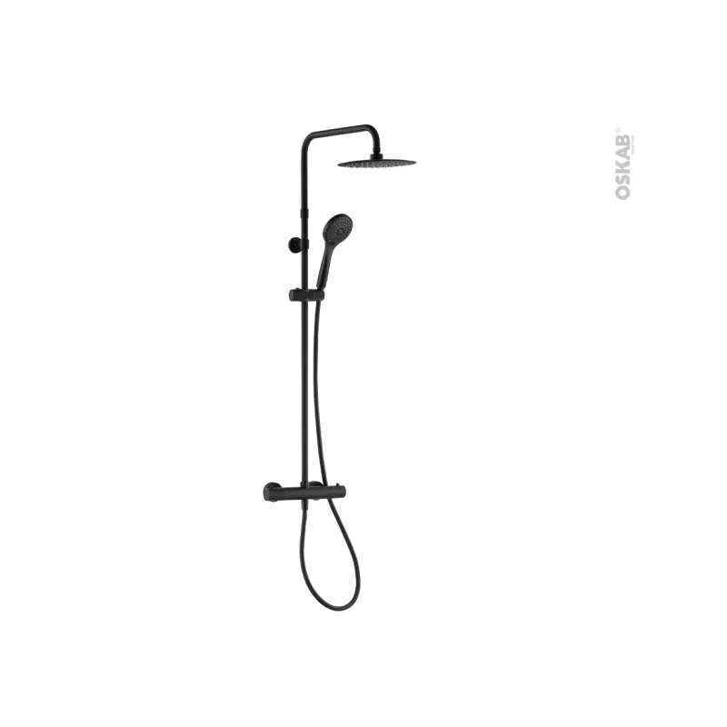 Douche mélangeur avec colonne télescopique classique finiton noir