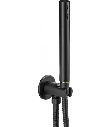 Kit de douchette Enzan Nero avec coude mural et flexible noir mat