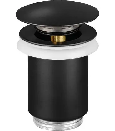 Vanne d‘ecoulement DN32 (1 1/4") bouchon obturateur avec trop-plein noir mat