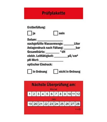 Plaquettes de controle eau chaude box avec 12 auto-collants