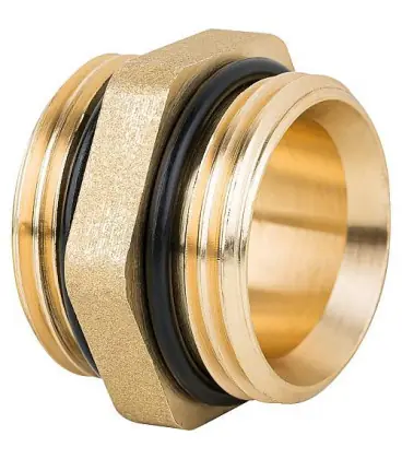 "Nipple double 6 pans filetage male 3/4" x filetage male 3/4" laiton poli