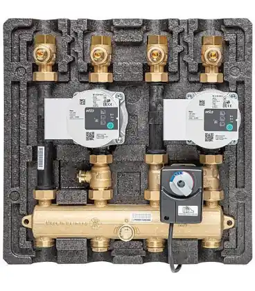 Groupe module répartiteur Thermax DN20 3/4 1direct 1 mélangé moteur SR2 2 Wilo Para SC15/6-43