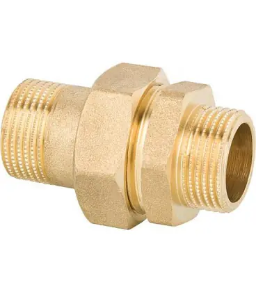 Raccord a vis laiton DN10 (3/8") male x male PN10, joint conique