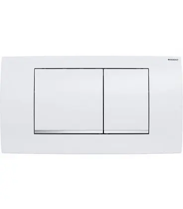 Plaque de commande Geberit Twinline30, double volume, blanc et chromé brillant