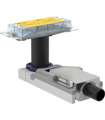 Canivelle de douche CleanLine Kit gros-oeuvre, hauteur 65-90mm sortie horizontale DN40