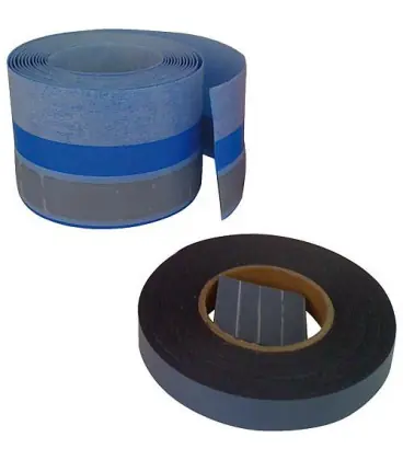 Bande couvre-joint de baignoire rouleau 3,3 m - larg 75 x 2 mm ep 2 faces adhésives - étanche à l‘eau
