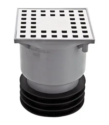 Siphon de sol Profi, capot vise, DN110, DN90, DN60 et embout en pointe DN110