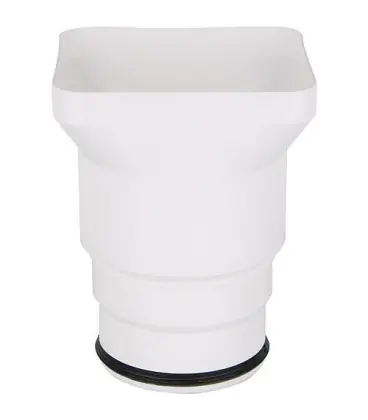 Siphon entonnoir DN100/DN50 plastique, blanc, entrée carrée