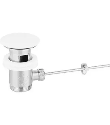Bonde excentrique DN32 (1 1/4") boucon ceramique blanc laiton chrome
