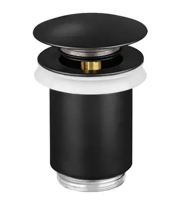 Vanne d‘ecoulement DN32 (1 1/4") bouchon obturateur avec trop-plein noir mat