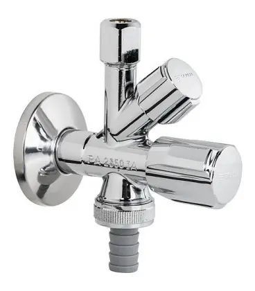 Vanne equerre combinée SCHELL COMFORT Poignee comfort - auto-étanchéifiant raccord 1/2" male /DN15, chrome